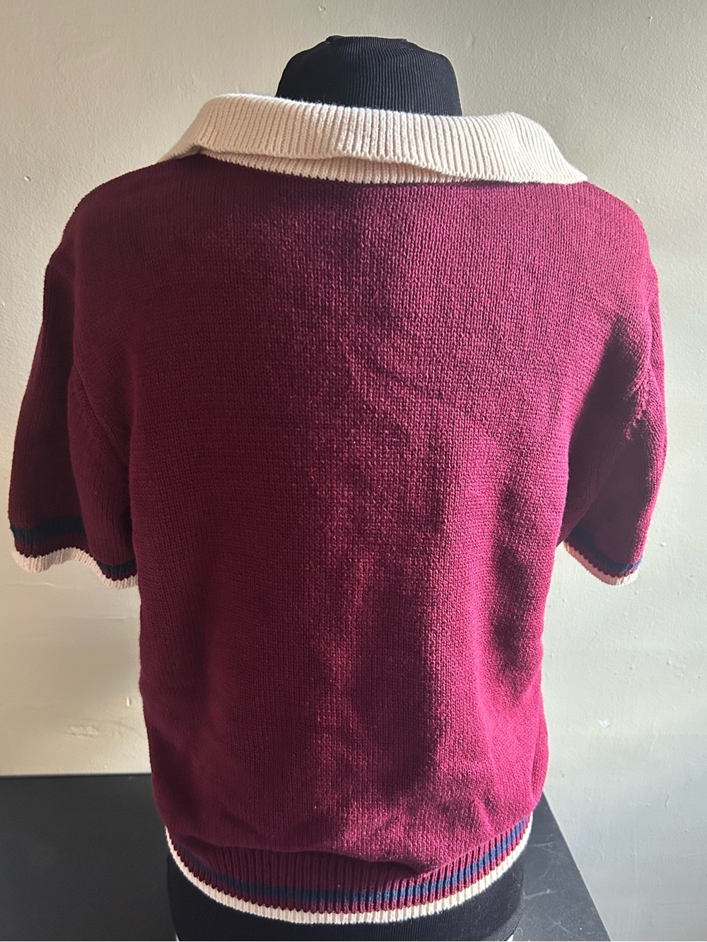 St. John's Bay Short Sleeve Knit Polo Sweater Red Burgundy Petite XXL - Picture 4 of 6